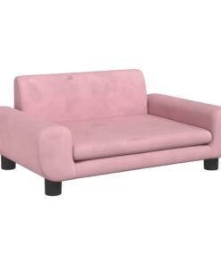 Alternative view of Lit pour chien rose 70x45x33 cm velours