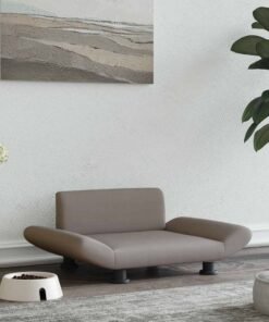 Lit pour chien taupe 70x45x28 cm tissu