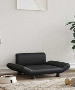 Lit pour chien noir 70x45x28 cm similicuir