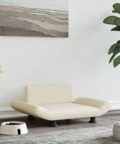 Lit pour chien crème 70x45x28 cm similicuir