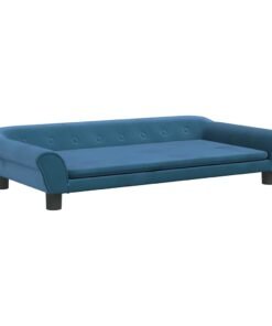 Alternative view of Lit pour chien bleu 100x50x21 cm velours