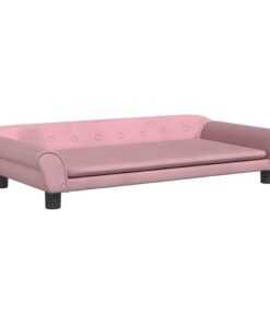 Alternative view of Lit pour chien rose 100x50x21 cm velours