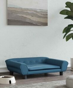Lit pour chien bleu 70x48x22 cm velours