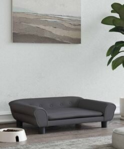 Lit pour chien gris foncé 70x48x22 cm velours