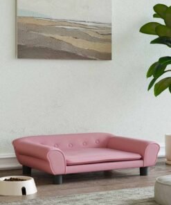 Lit pour chien rose 70x48x22 cm velours