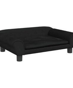 Alternative view of Lit pour chien noir 70x48x22 cm velours