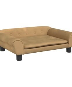 Alternative view of Lit pour chien marron 70x48x22 cm velours