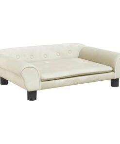 Alternative view of Lit pour chien crème 70x48x22 cm velours