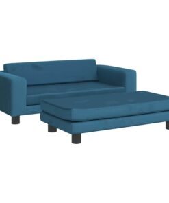 Alternative view of Lit pour chien avec extension bleu 100x50x30 cm velours