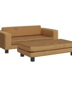 Alternative view of Lit pour chien avec extension marron 100x50x30 cm velours