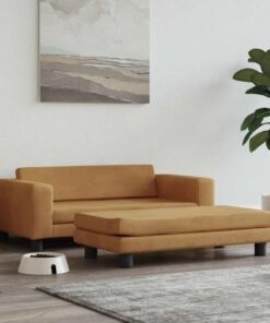 Lit pour chien avec extension marron 100x50x30 cm velours