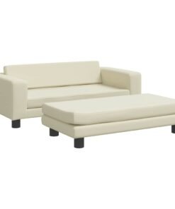 Alternative view of Lit pour chien avec extension crème 100x50x30 cm similicuir