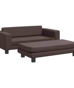 Alternative view of Lit pour chien avec extension marron 100x50x30 cm similicuir