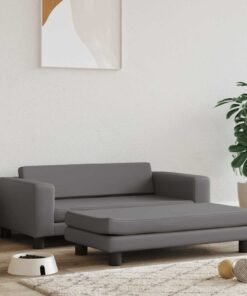 Lit pour chien avec extension gris 100x50x30 cm similicuir