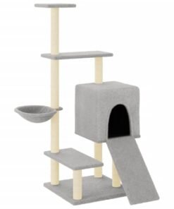 Alternative view of Arbre à chat avec griffoirs en sisal gris clair 130,5 cm