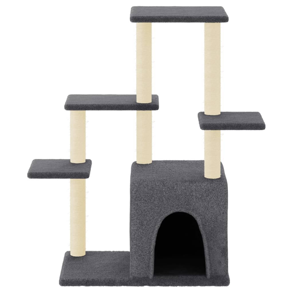 Arbre à chat avec griffoirs en sisal gris foncé 97,5 cm – Image 3