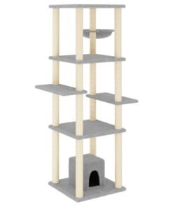Alternative view of Arbre à chat avec griffoirs en sisal Gris clair 154 cm