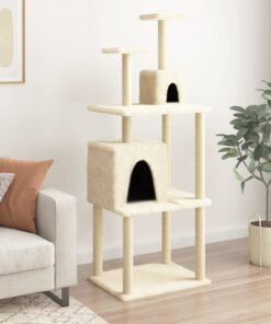 Arbre à chat avec griffoirs en sisal Crème 167 cm