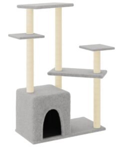 Alternative view of Arbre à chat avec griffoirs en sisal gris clair 107,5 cm