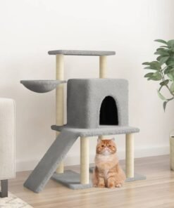 Arbre à chat avec griffoirs en sisal Gris clair 96,5 cm