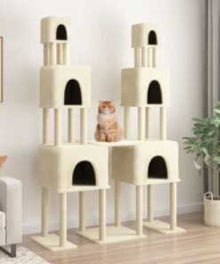 Arbre à chat avec griffoirs en sisal Crème 199 cm