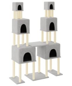 Alternative view of Arbre à chat avec griffoirs en sisal Gris clair 199 cm
