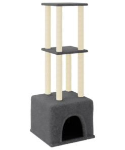 Alternative view of Arbre à chat avec griffoirs en sisal Gris foncé 133,5 cm