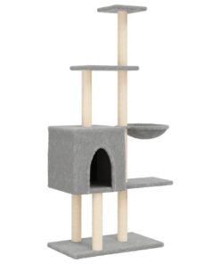 Alternative view of Arbre à chat avec griffoirs en sisal Gris clair 145 cm