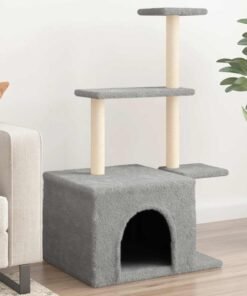 Arbre à chat avec griffoirs en sisal gris clair 110 cm