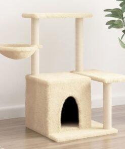 Arbre à chat avec griffoirs en sisal Crème 83 cm