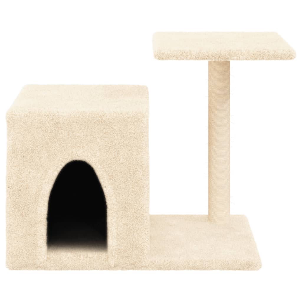Arbre à chat avec griffoirs en sisal crème 50,5 cm – Image 4
