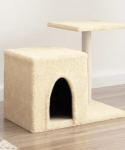 Arbre à chat avec griffoirs en sisal crème 50,5 cm