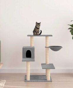 Arbre à chat avec griffoirs en sisal gris clair 82,5 cm