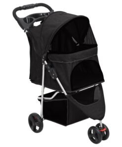 Poussette pour chien pliante Noir 80x46x98 cm Tissu Oxford