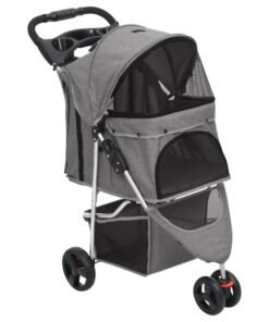 Poussette pour chien pliante Gris 80x46x98 cm Tissu Oxford