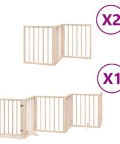 Alternative view of Barrière pour chien porte pliable 12 panneaux bois de peuplier