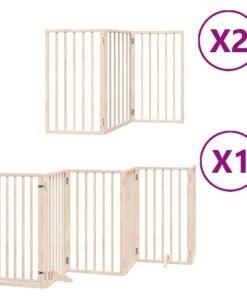 Alternative view of Barrière pour chien porte pliable 12 panneaux bois de peuplier