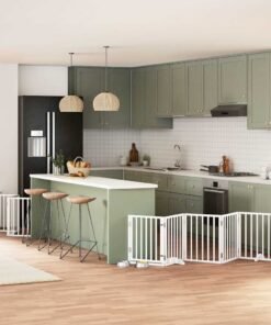 Barrière pour chien porte pliable 15 panneaux bois de peuplier