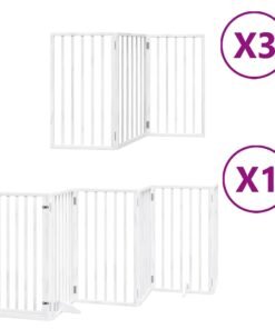 Alternative view of Barrière pour chien porte pliable 15 panneaux bois de peuplier