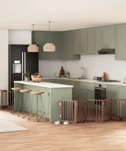 Barrière pour chien porte pliable 9 panneaux bois de peuplier