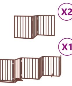 Alternative view of Barrière pour chien porte pliable 12 panneaux bois de peuplier