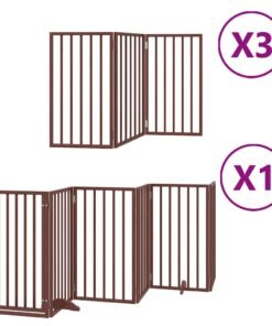 Alternative view of Barrière pour chien porte pliable 15 panneaux bois de peuplier