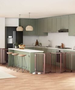 Barrière pour chien porte pliable 15 panneaux bois de peuplier