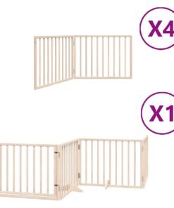 Alternative view of Barrière pour chien porte pliable 12 panneaux bois de peuplier