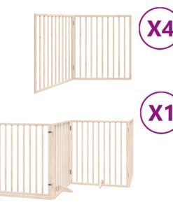 Alternative view of Barrière pour chien porte pliable 12 panneaux bois de peuplier