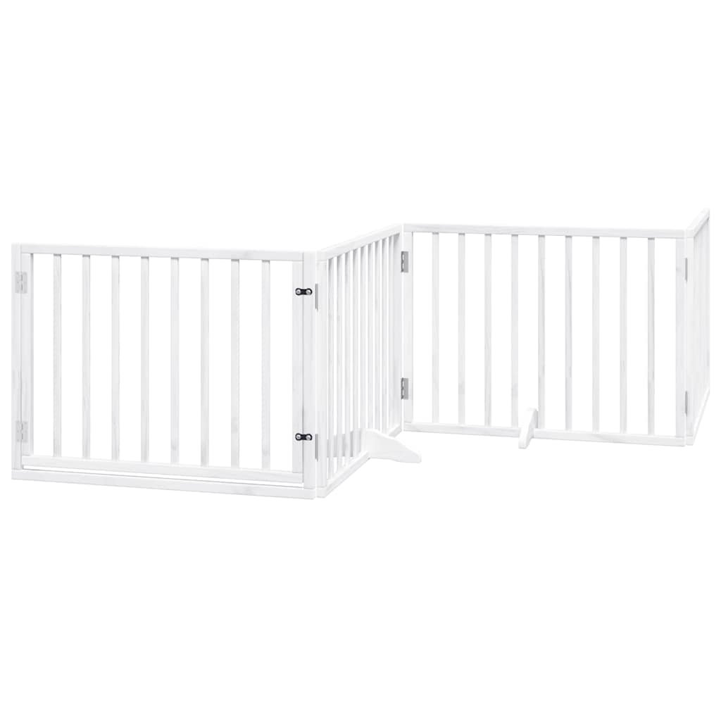 Barrière pour chien porte pliable 8panneaux blanc bois peuplier – Image 3