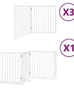 Alternative view of Barrière pour chien porte pliable 10 panneaux bois de peuplier