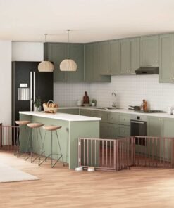 Barrière pour chien porte pliable 8 panneaux bois de peuplier