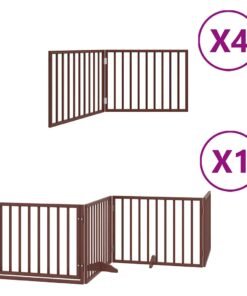 Alternative view of Barrière pour chien porte pliable 12 panneaux bois de peuplier