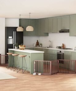 Barrière pour chien porte pliable 12 panneaux bois de peuplier